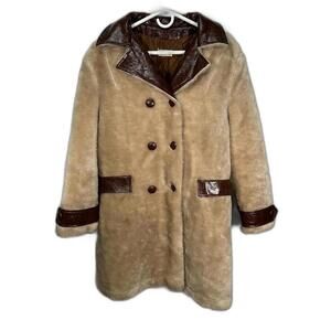 Vintage Canada Faux Fur Midi Jacket Large